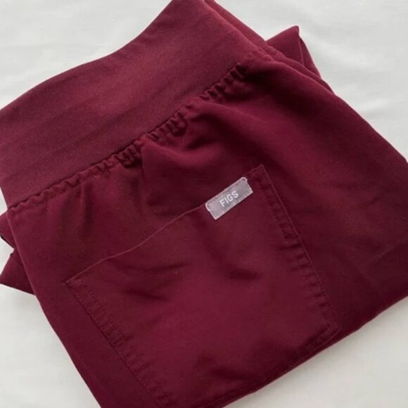 FIGS Jogger Scrub Pants-Zamora-Burgundy MP - Picture 4 of 4